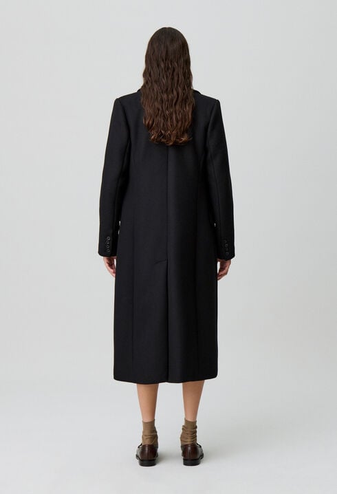 Long straight wool coat