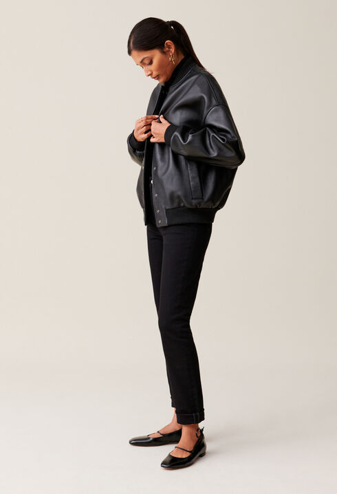 Jean Toto Leather Bomber