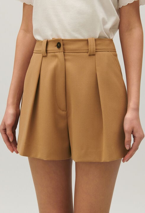 Short taille haute camel
