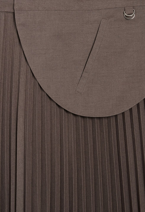 Jupe midi plissée marron glacé