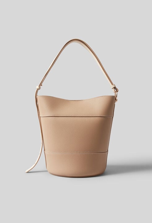 Sac seau cuir grainé