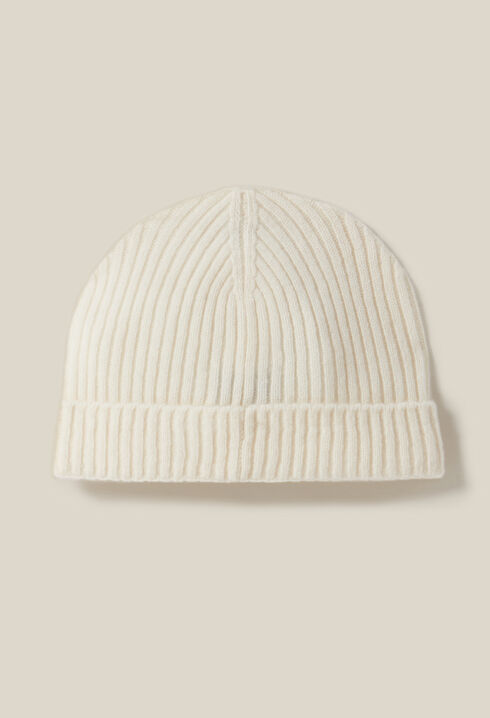 Bonnet côtelé cachemire broderie CP