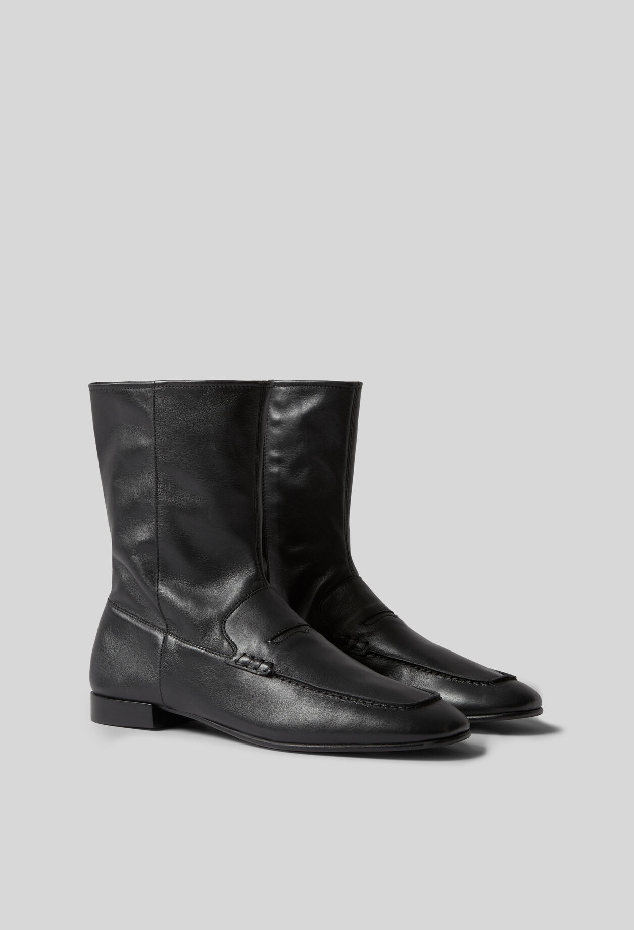 Bottines cuir style mocassins