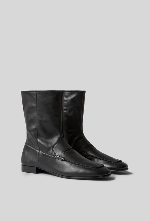 Bottines cuir style mocassins
