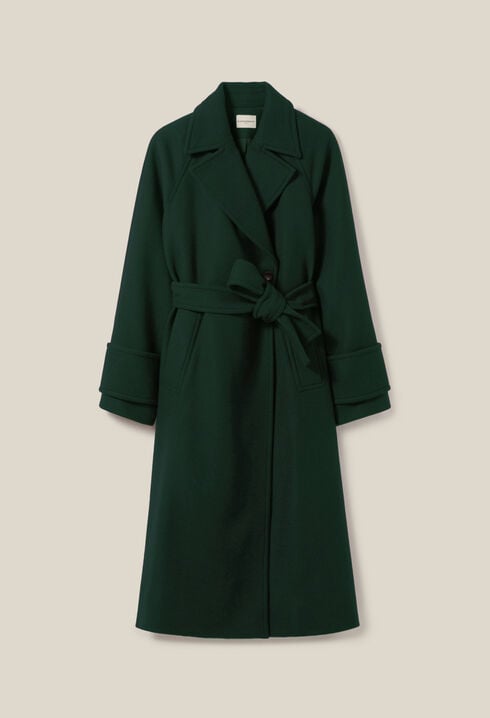 Manteau long esprit trench vert