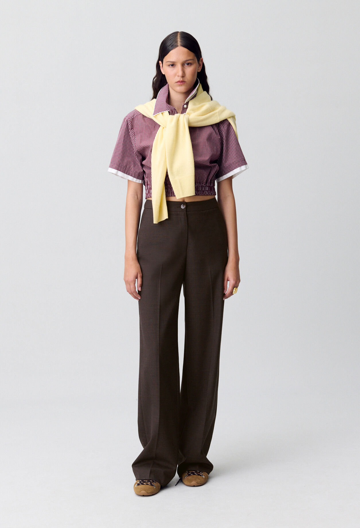 Straight Wool Trousers