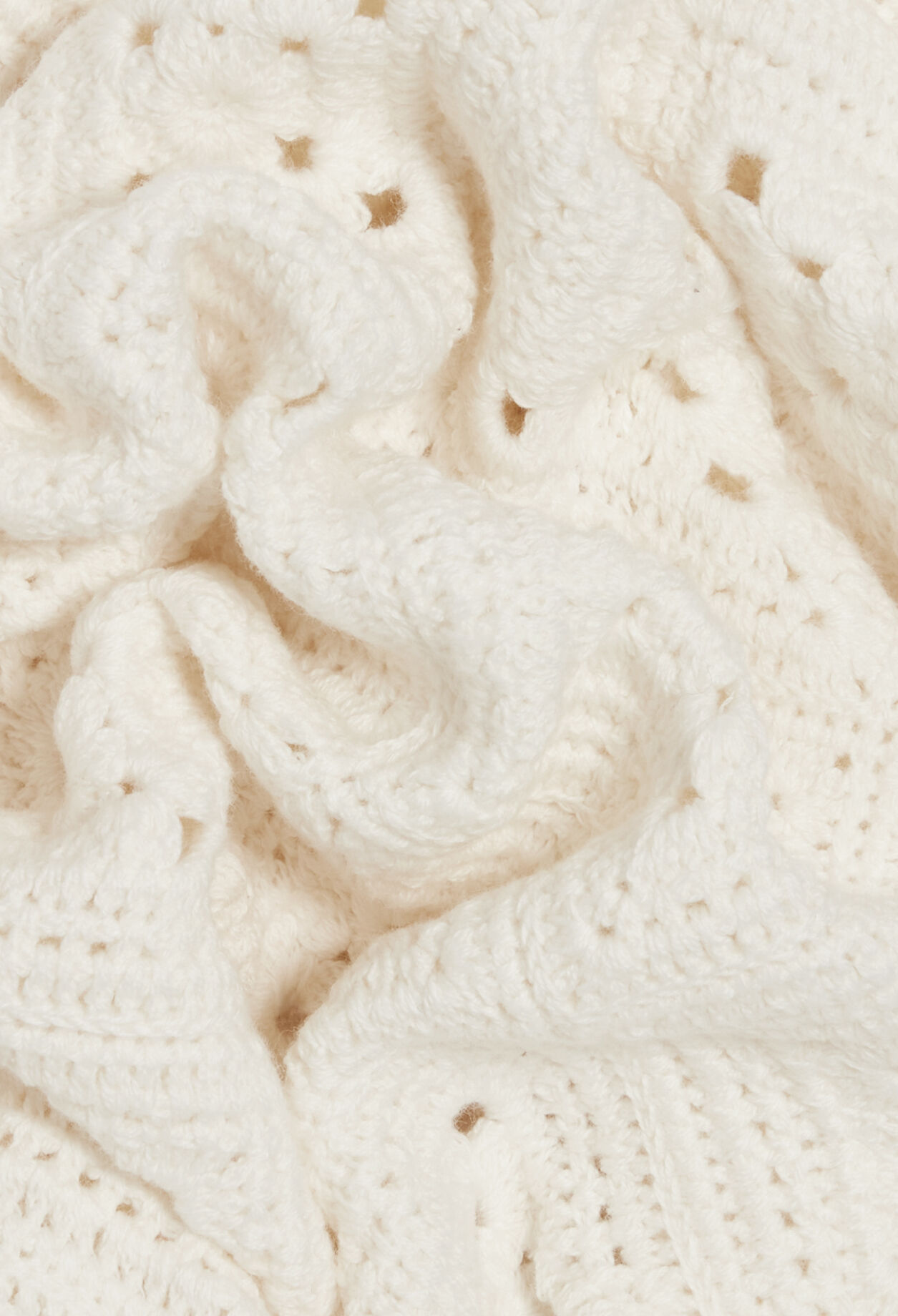 Robe courte coton ajouré écru