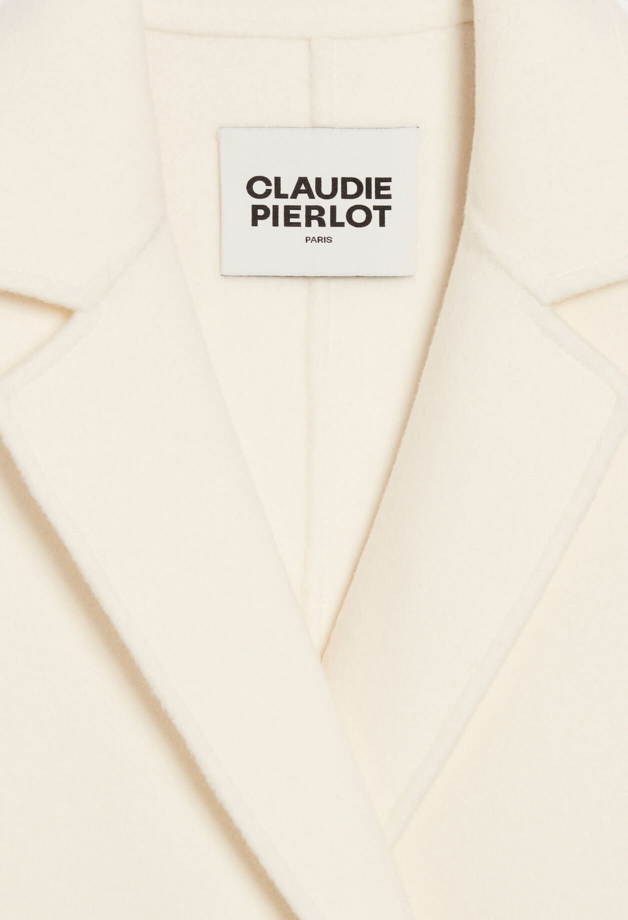 Manteau écru droit mi-long