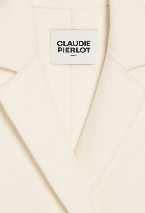 Manteau écru droit mi-long