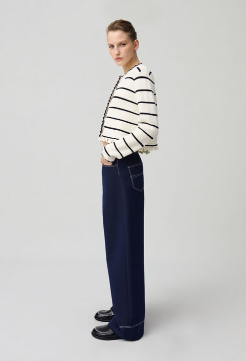 Pantalon large à ourlets