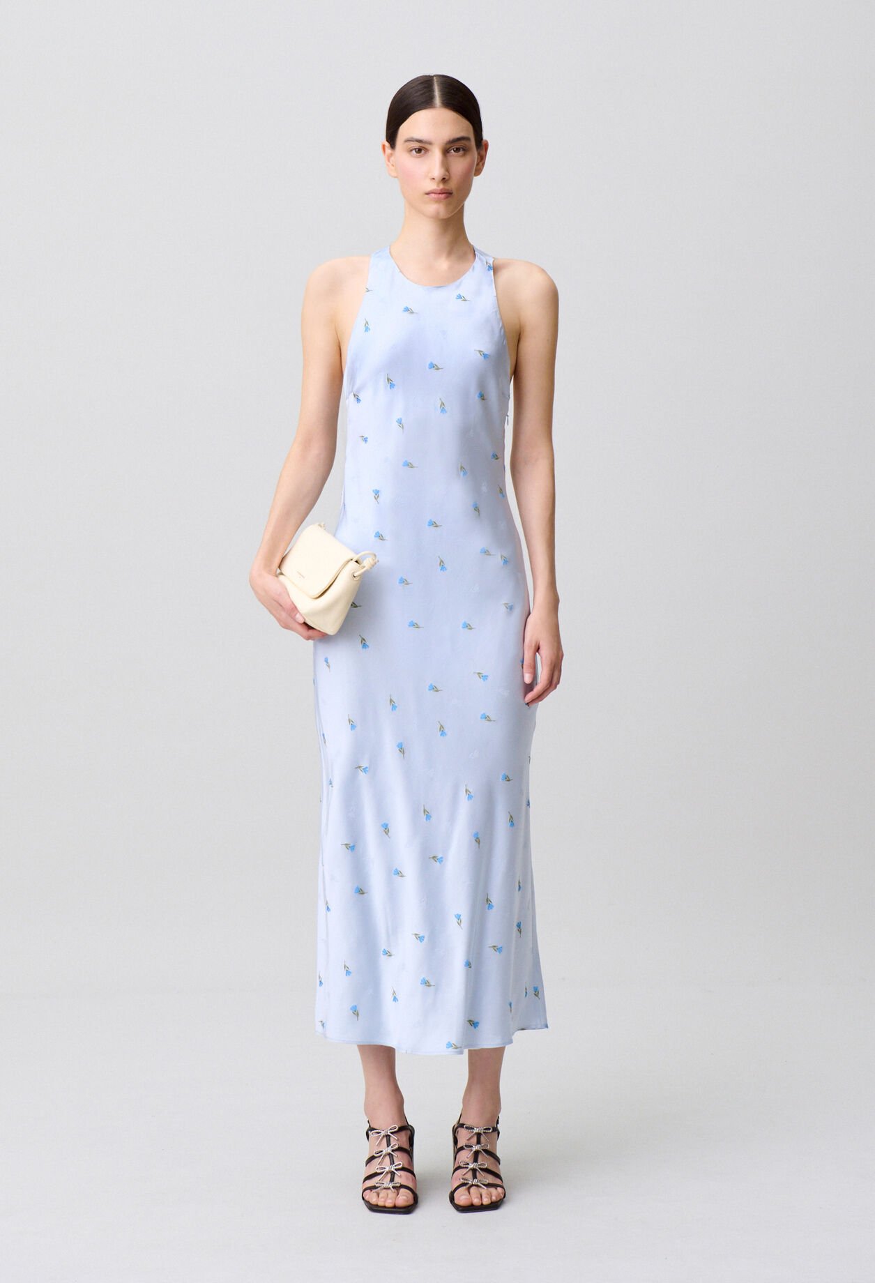 Satin Open-Back Dress