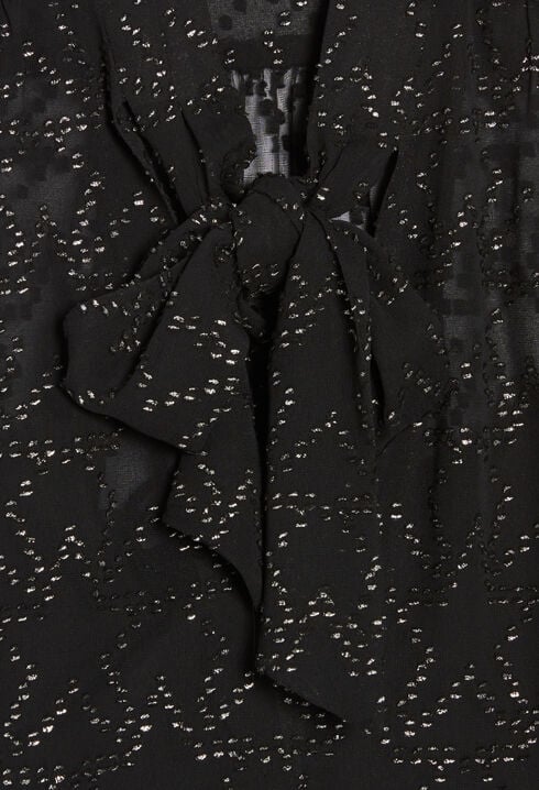 Star pattern shirt with pussycat bow