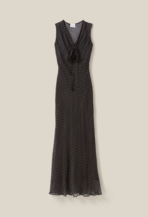 Robe longue transparente à pois