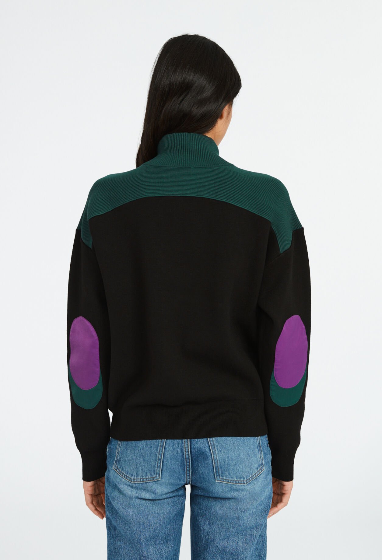 Buttoned high neck sweatshirt