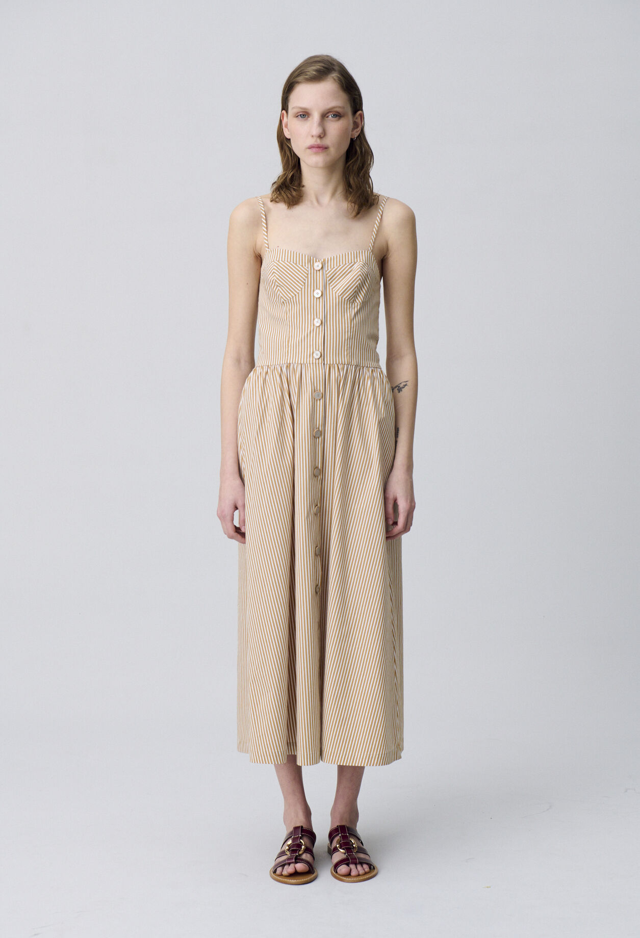 Robe longue rayée