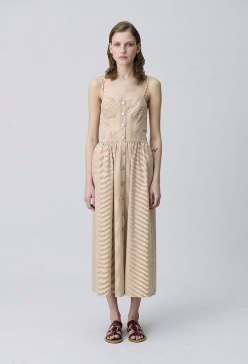 Robe longue rayée