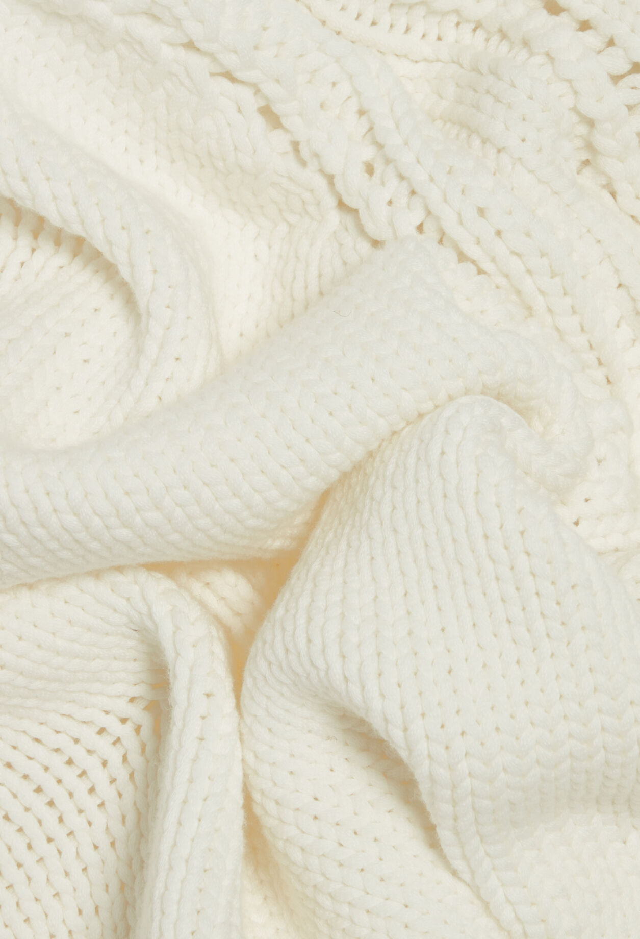 Short ecru asymmetric knitted dress