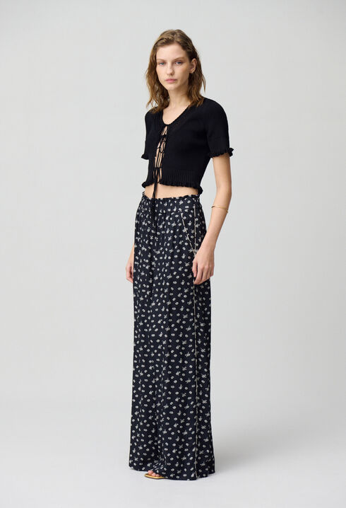 Pantalon large fluide imprimé