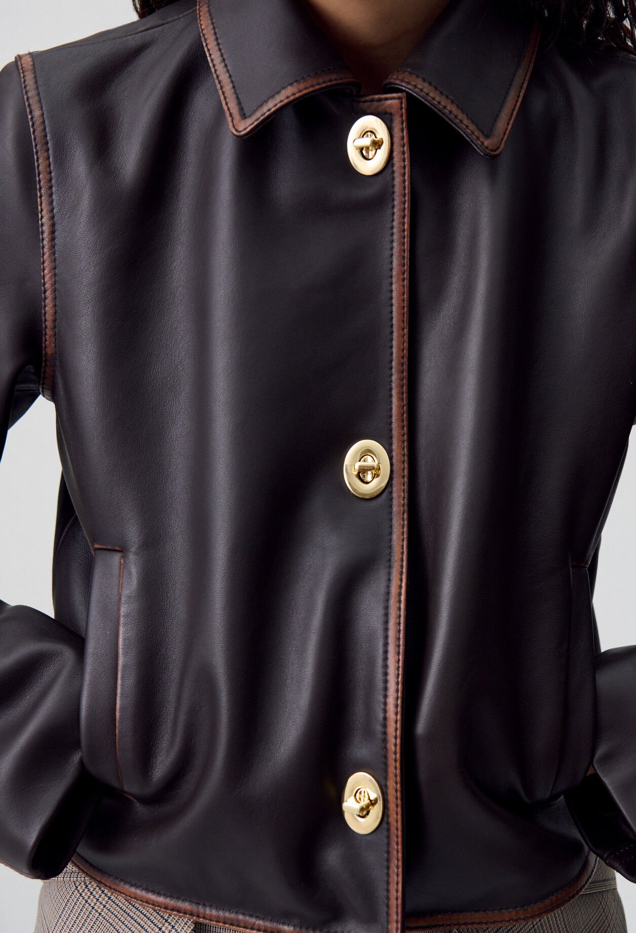 Cropped Vintage Leather Jacket