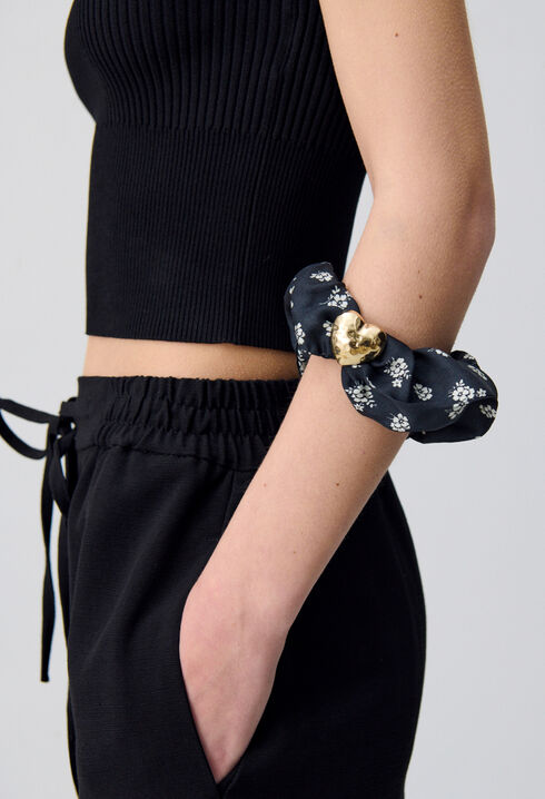 Chouchou fleurs bijou coeur
