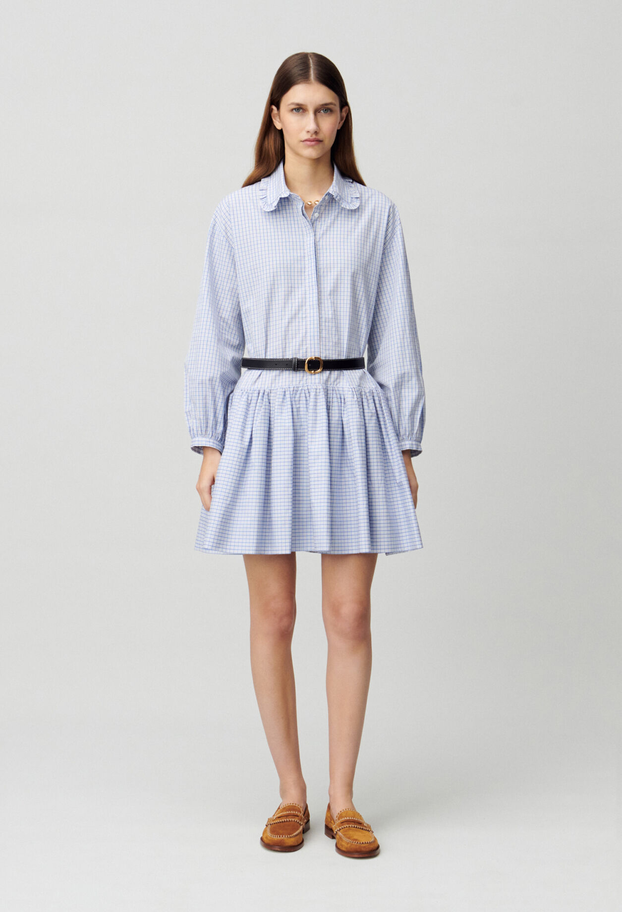Robe babydoll à carreaux