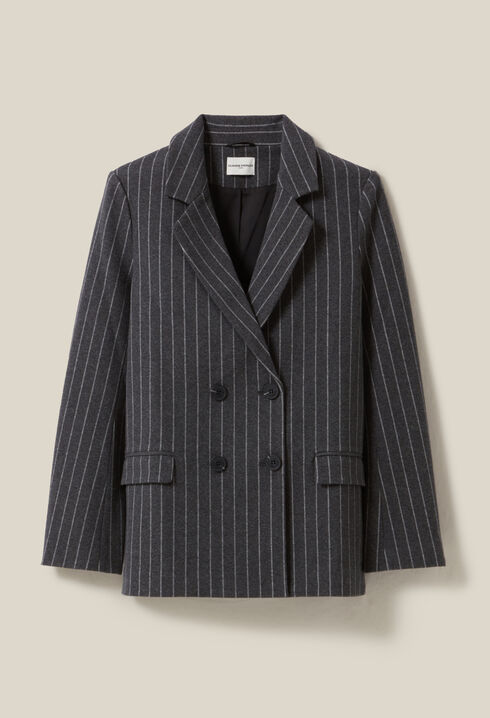 Veste tailleur rayée oversized