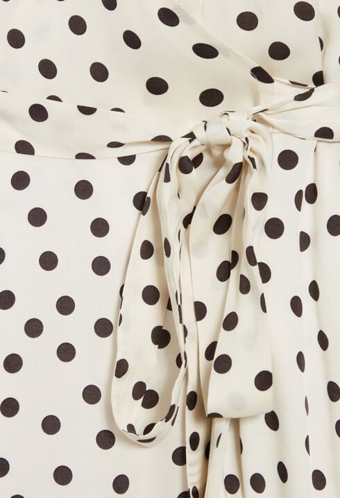 Robe portefeuille imprimé noir et blanc