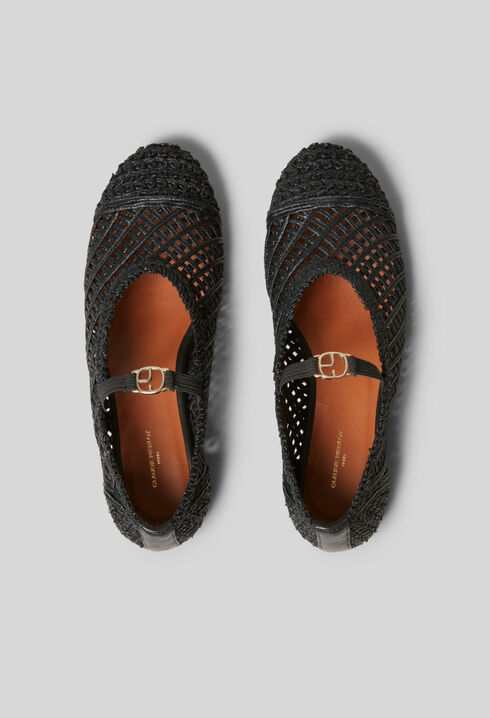 Ballerine tressée cuir