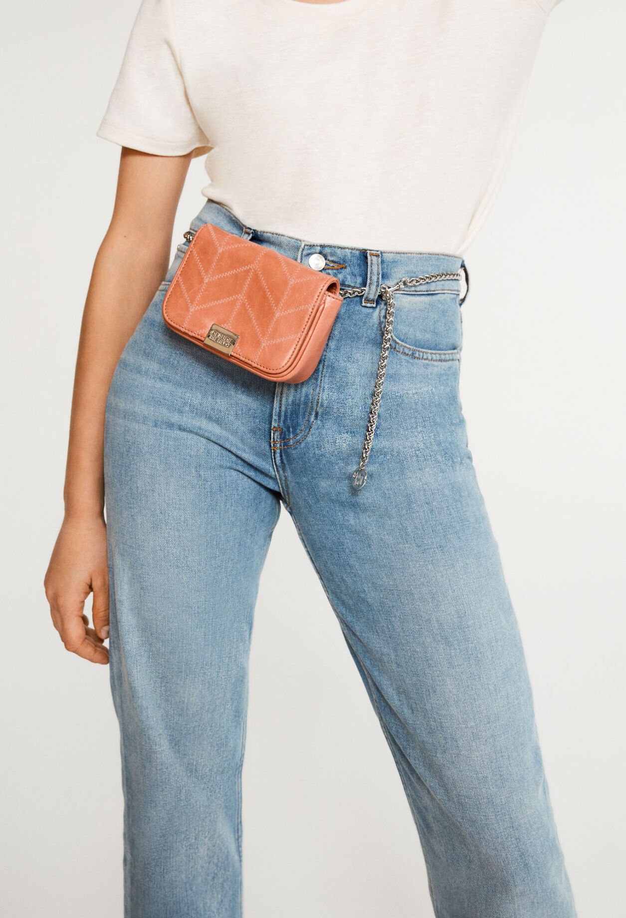 Pochette blanche cuir verni