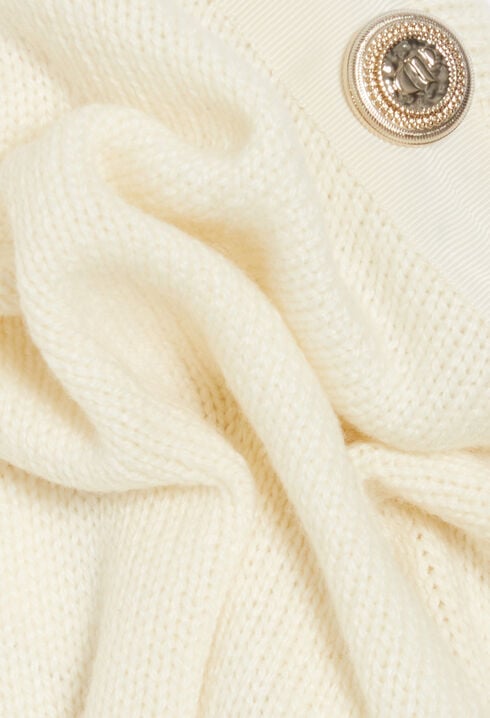 Pull col montant laine écru