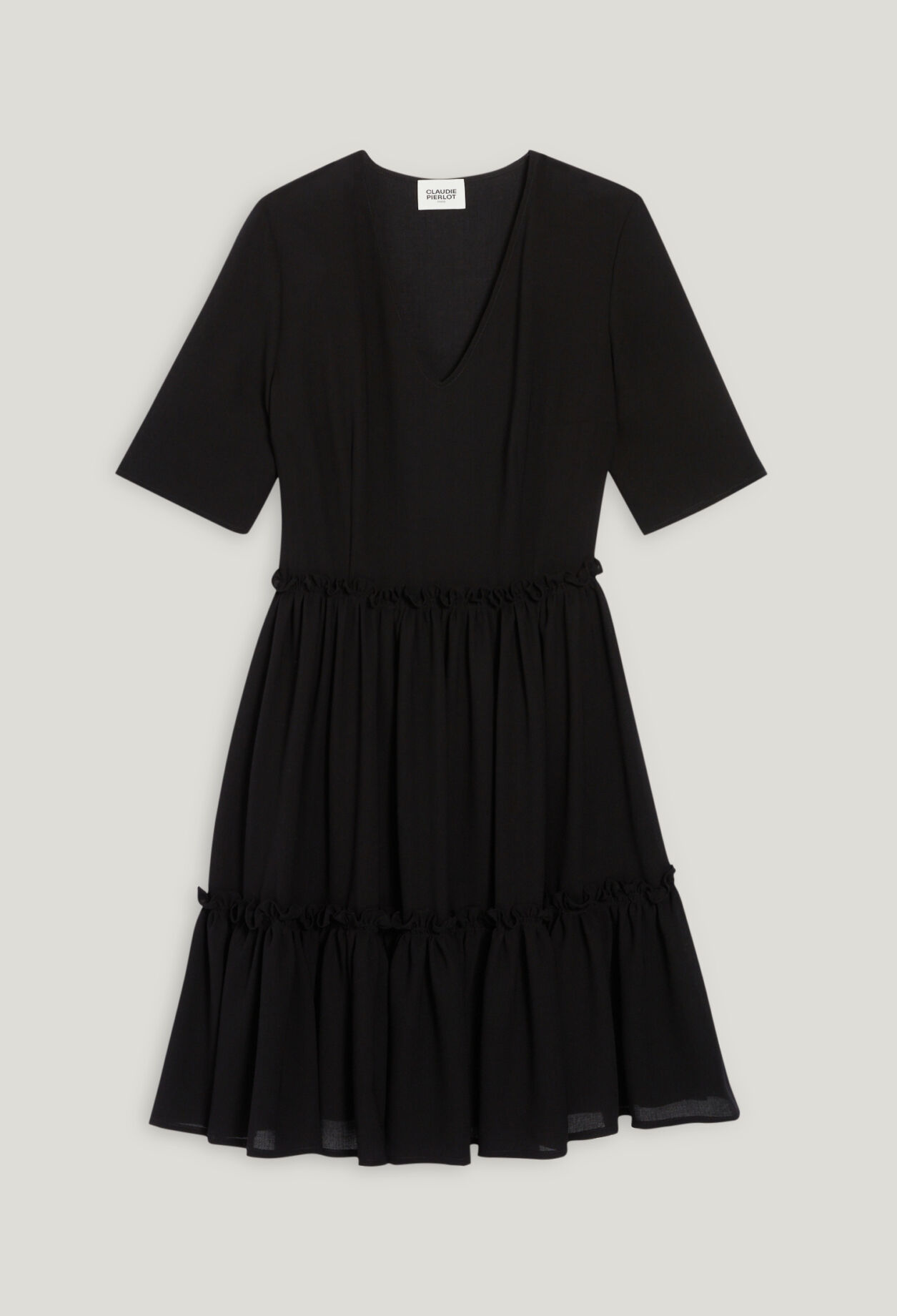Robe courte volants noire