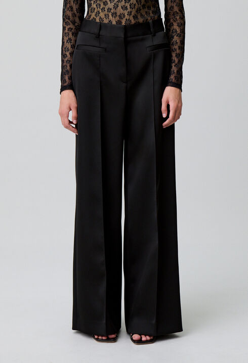 Satin tailored trousers