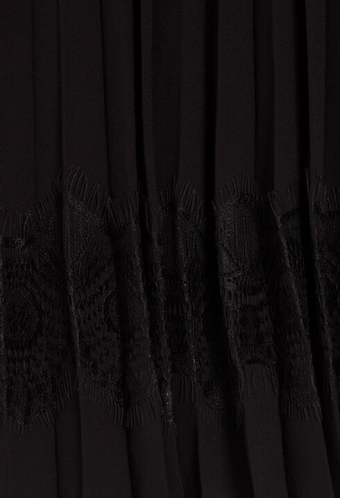 Twist short black pleated dress 