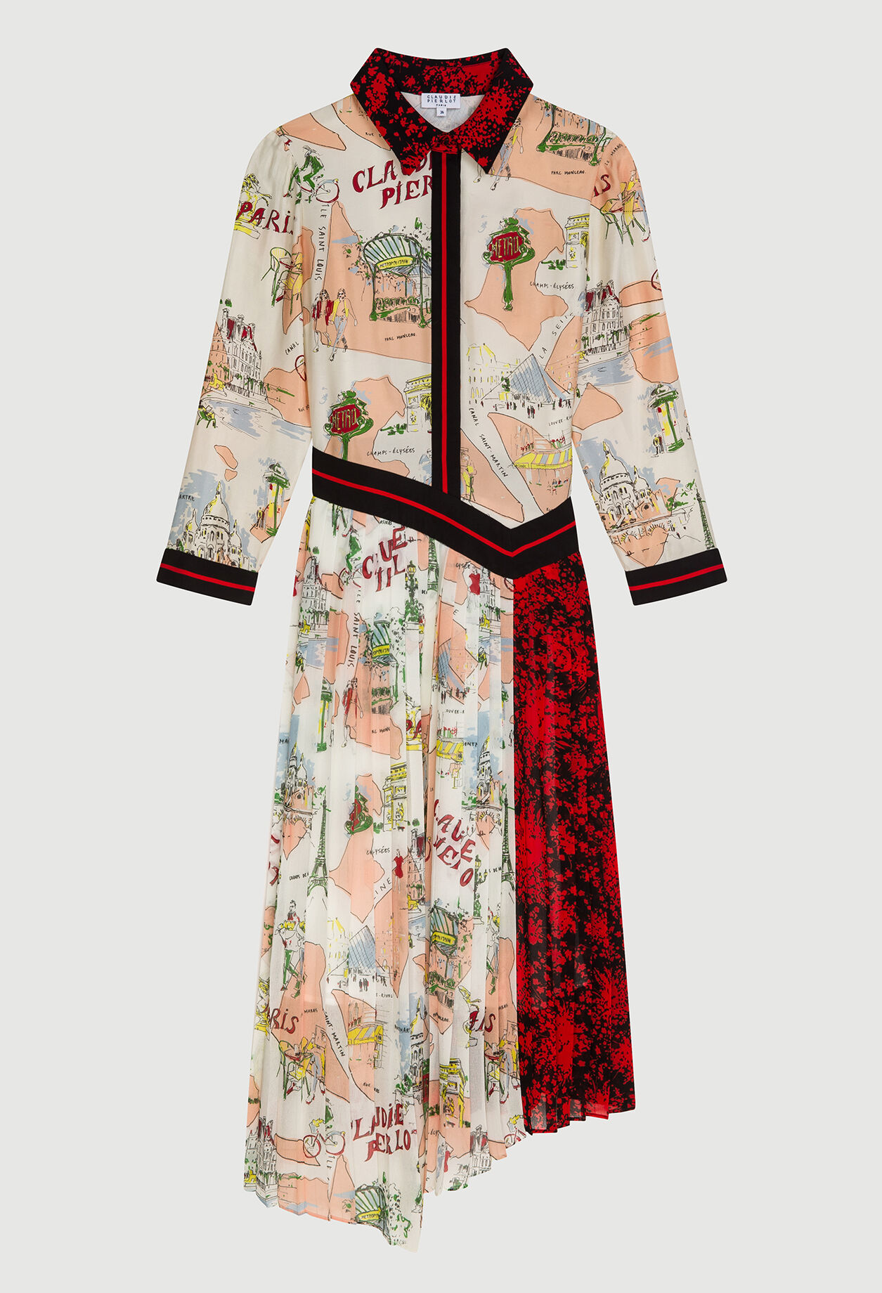 Printed medium-length dress