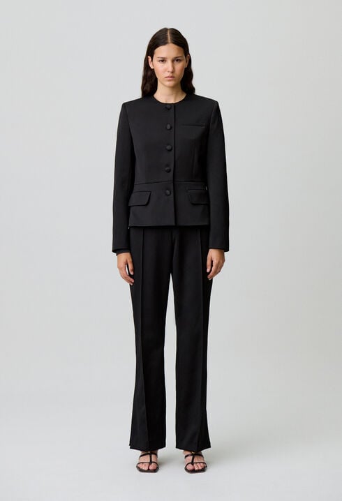 Pantalon droit satiné