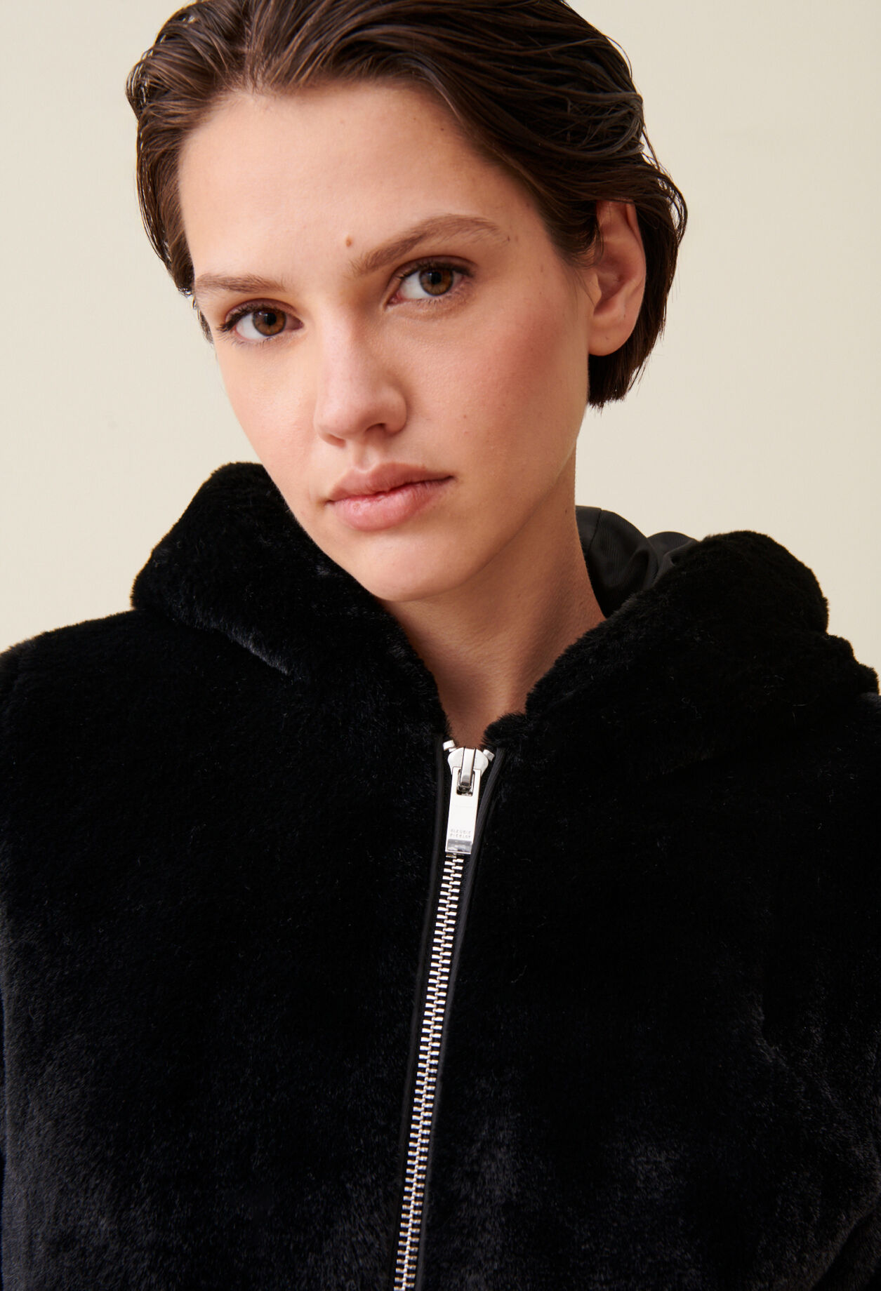 Hooded Faux Fur Jacket