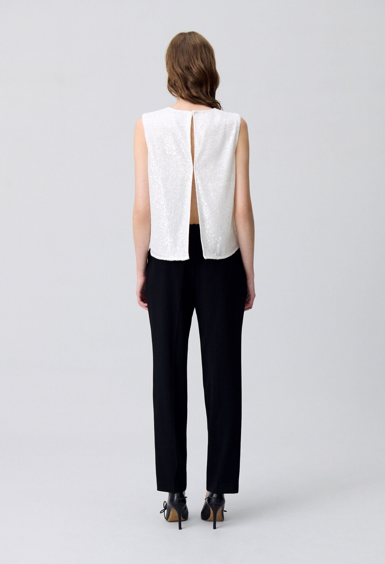Off-white sequinned sleeveless top
