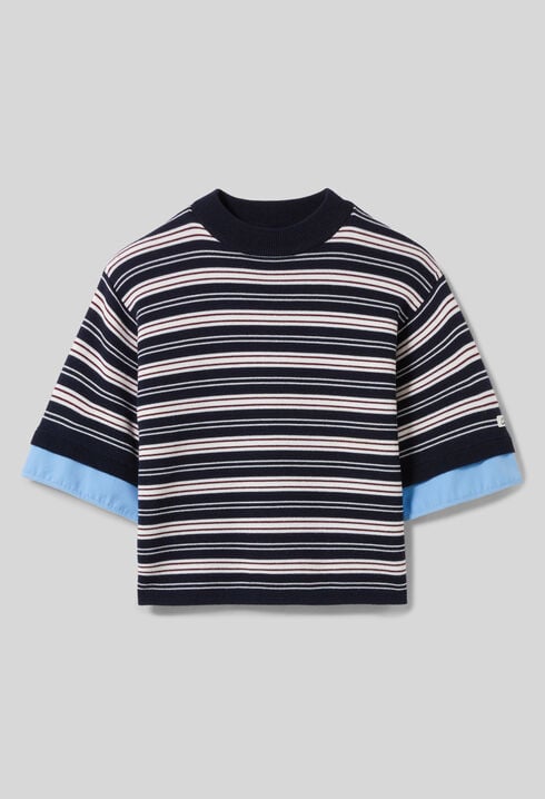 Top maille fine rayures