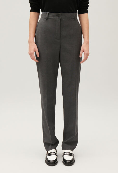 Pantalon tailleur gris chiné