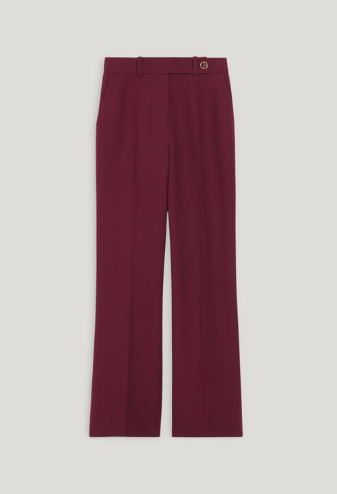 Straight-fit burgundy trousers