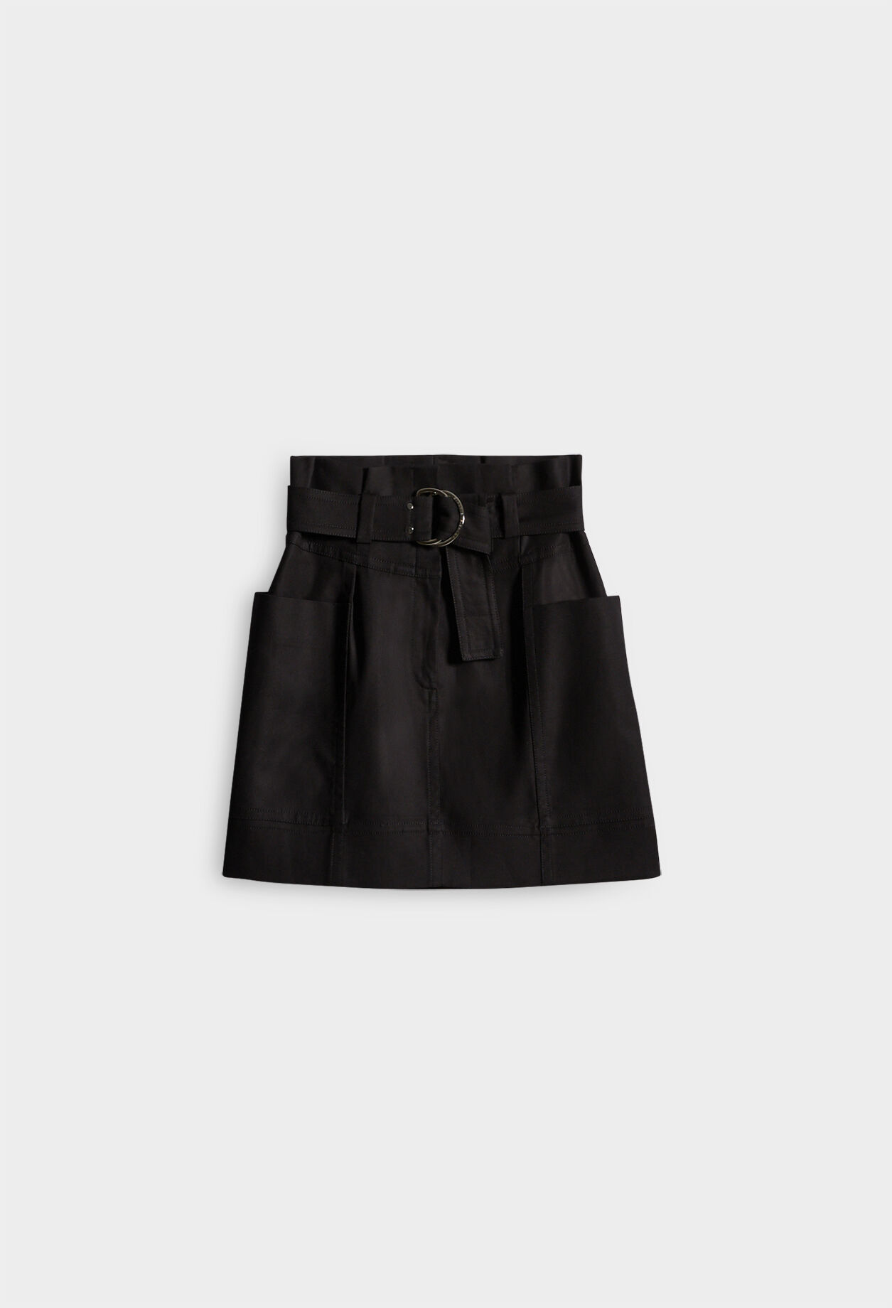 Belted straight skirt