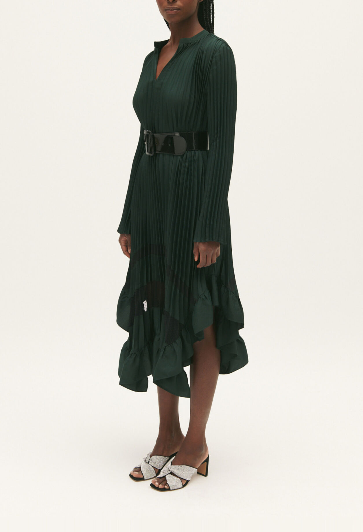 Robe mi-longue plissée