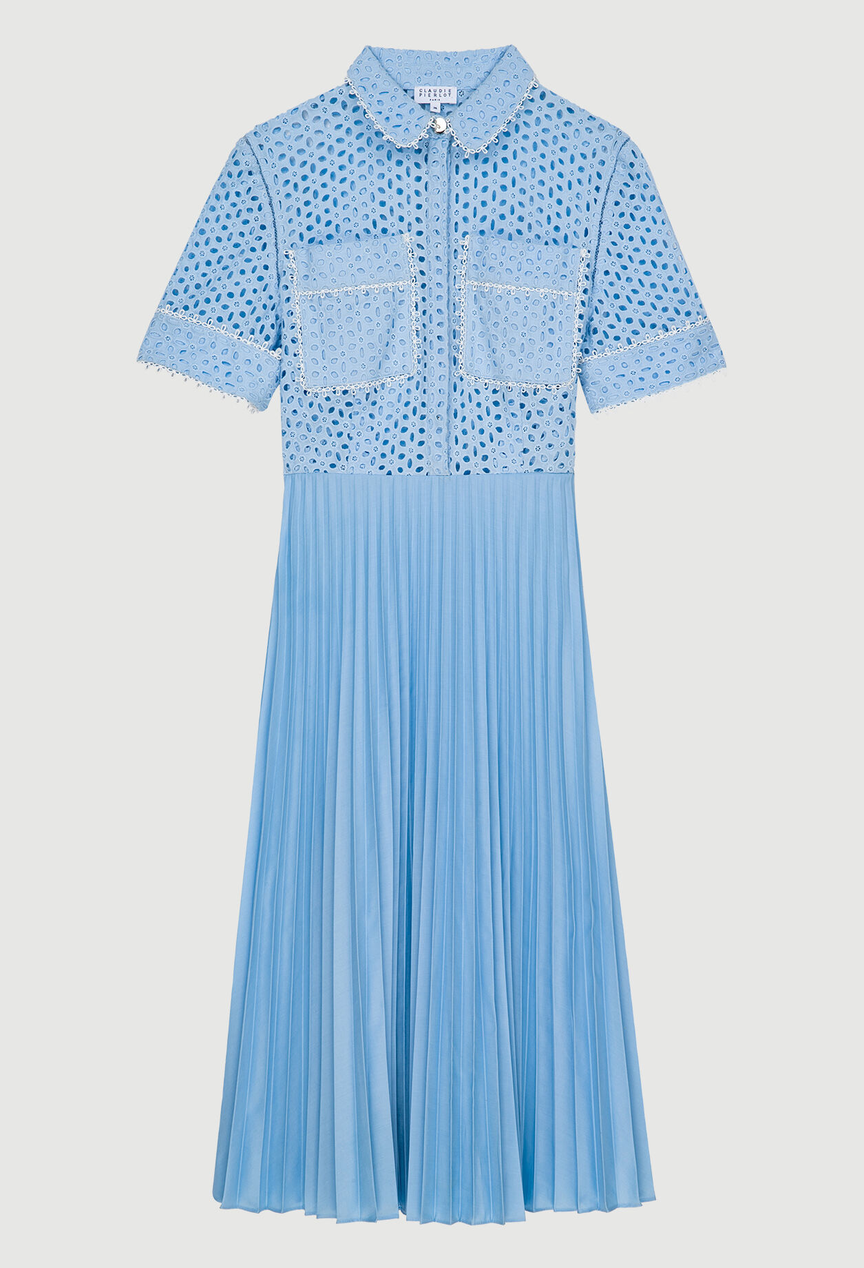 Robe azur plissée