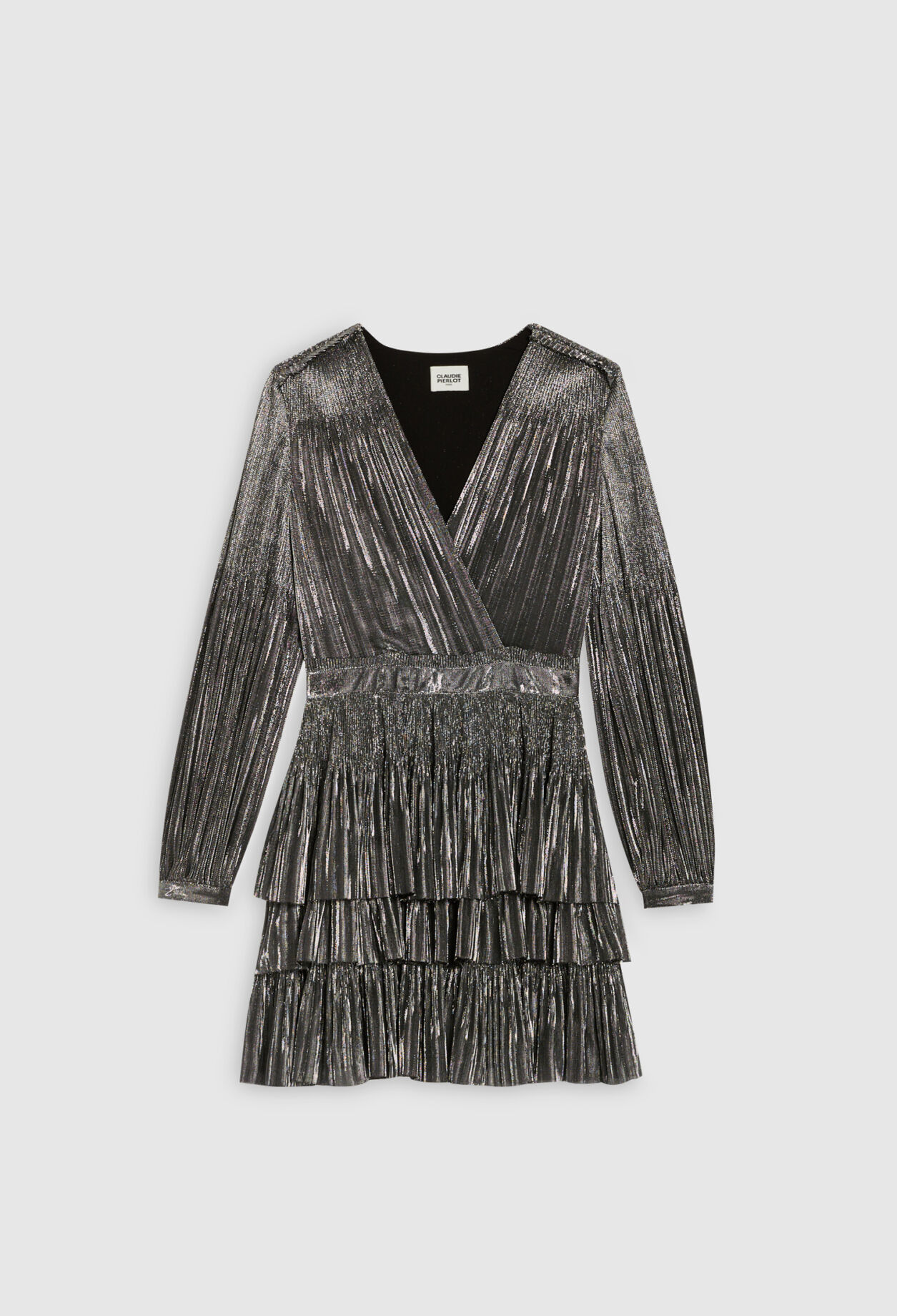 Short silver ruffled dress