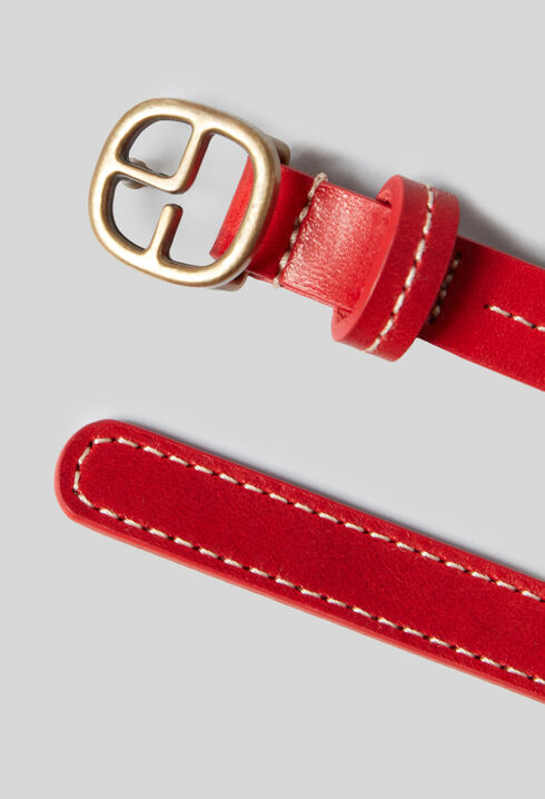 Ceinture cuir contrastée