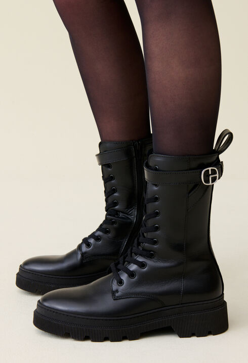 Bottines hautes rangers cuir 