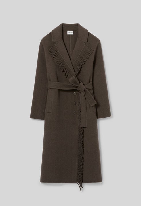 Manteau long franges