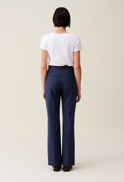 Pantalon tailleur laine marine