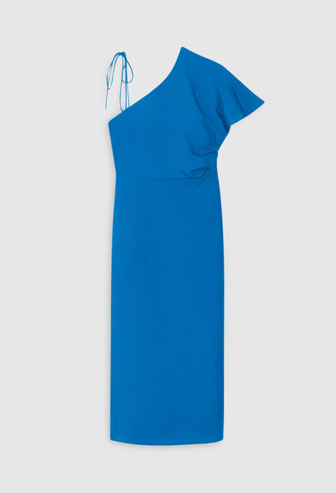 Blue asymmetric midi dress