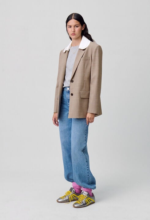 Veste droite tailleur carreaux